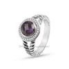 Woman Designer Zircon Twist Love Round Rings Amethyst Ring Luxury Wire Cz Inlaid Classic Diamond Ladies Jewelry Fashion Women Anniversary Gift