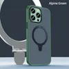 iPhoneの磁気電話ケースホルダー12 14 13 Pro Max Cover Magsafing Wireless Charging Shockproof Metal携帯電話のcoque