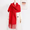 Écharpes Femmes Cachemire Mélange Wrap 2023 Écharpe d'hiver Chaud Pashmina Solide Foulard Enveloppe Épaisse Couverture Douce Gros Glands Châle