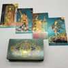 Activités de jeux de plein air Cartes de tarot en or Magnifique jeu de société mystère de pont étanche Oracle de divination coloré avec boîte-cadeau 230928