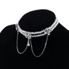 Collier ras du cou en maille strass féerique Vintage français, Style coréen, chaîne de clavicule Baroque, collier de perles multicouches pour femmes