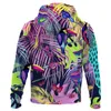 Herrtröjor tröjor abstrakt mönster hoodie mäns dragkedja hoody tröja överdimensionerade män unisex mode hooded pullover harajuku män kläd