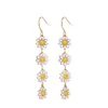Simpatici orecchini pendenti con fiori margherita per le donne Trend colorato dolce girasole orecchini lunghi con nappa regalo per gioielli per ragazze