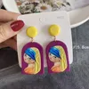 Stud Earrings YANGLIUJIA Acrylic Cartoon Character Retro Fashionable Sweet Girl's Jewelry Christmas Gift