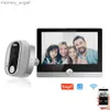 Campainhas Tuya Câmera Peephole 1080P 2.4G WiFi Campainha sem fio 4,3 polegadas IPS PIR Detecção de movimento 5000mAh Intercomunicador remoto Smart Home YQ2301003