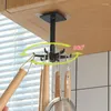 Ganchos 360 graus girados auto-adesivos cozinha banheiro organizador punch-livre multi-purpose não-marcação 6 garra armazenamento pendurar rack