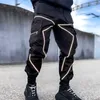 Calças masculinas moda outono y2k homens versão coreana tamanho grande multi-bolso reflexivo casual carga reta perna streetwear