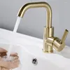 Rubinetti per lavandino del bagno Rubinetto in ottone Vidric Lavabo in oro spazzolato e miscelatore freddo Maniglia singola montata Nero opaco