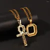 Hanger Kettingen 2 Stuks EEN SET Anka Anha Cross Grote CZ Iced Out Bling HangerKetting Mirco Pave Prong Voor mannen Hip Hop Sieraden BP028