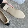 Designerskor Paris Brand Back Ballet Flats Channellies Shoe Women Spring Quilted äkta läderslip på ballerina lägenheter för kvinnor