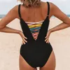 Costume da bagno sexy da donna con scialle a forma di V profonda