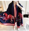 Designer cashmere scarf Winter men's and women's long scarf Cashmere Tassel Design Scarfs Shawl double-sided printed carriage thickened warm shawl for women's scarf