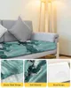 Krzesło okładki marmurowa konsystencja tusz zielona sofa poduszka na sofę poduszka meble ochraniacza rozciągające się do mycia zdejmowane elastyczne oknikierki