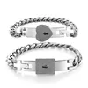 2 pièces ton argent en acier inoxydable amant coeur amour serrure Bracelet avec serrure clé bracelets Kit Couple bijoux Gift249U