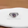 2024 Love Hoop Wedding band Rings Purple Elegant Luxury Fashion Twisted Designer Jewelry Amethyst Zircon Ring Designers Classic for Women Banquet