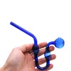 Supporto per tubo per bruciatore a olio in vetro curvo Tubi per fumatori Ciotola da 30 mm Rig per olio Tubo di vetro a sfera di colore diverso Stile serpente Adatto al tuo palmo