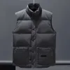 Men's Fashion and Keep Down Luxury Vest Overcoat Outdoor Warm Feather Winter Jacket Down-filled Zip Fastener Thick Coat Outwear White Top L6 Kye3