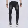 Men's Jeans 2023 Men New Ripped Patch Stretch Skinny Pencil Biker Jeans Trousers Stylish Male Holes Casual Denim PantsL231003