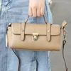 Bolsas de noite de couro genuíno mulheres vintage designer de luxo boston pequeno saco mensageiro cor laranja bolso piel genuina mujer