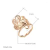 حلقات الكتلة Dckazz Butterfly Ring الفاخرة الكلاسيكية 585 Rose Gold Color Peacock Woman المجوهرات للأم زوجة عيد الميلاد هدية