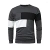 Men's Hoodies 2023 Autumn/Winter Tri Color Combination Pullover Sweater European Size Casual Coat