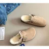 Boston Clog Erkek Kadın Tasarımcı Sandalet Terlik Deri Çanta Kafası Çeken Cork Flats Katırlar Serim Kahverengi Siyah Sürgü Birks Boston Clog 558ESS