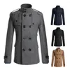 Vestes pour hommes Hommes Manteau Couleur Solide Bouton à double boutonnage Décoration Formelle Douce Business Veste d'hiver Pardessus pour un usage quotidien