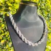 Merk mode vrouw Custom Iced Out Zeldzame 8mm/10mm 925 Sterling Zilveren Moissanite Diamond Rope Chain ketting