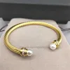 Schmuck Herren Dy Trend Armband Gold Charm Designer Frauen Platin Ed Draht Armbänder Runder vergoldeter Kopf Hanf Mode Versat218n