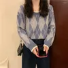 Maglioni da donna Classico giapponese retrò stile pigro girocollo interno pullover Harajuku coreano femminile romboidale sciolto