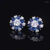 Boucles d'oreilles élégantes en laboratoire, rubis saphir flocon de neige pour femmes, argent S925, bijoux de luxe originaux, cadeau d'anniversaire pour petite amie