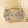 Nowa barokowa imitacja imitacja Pearl Bransoletka Metal Gold Bow Rhinestone Bracelets For Women Party Jewelry Akcesoria 1268Z