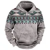 Men's Hoodies Boho Ethnic Men Sweatshirt Autumn Warm Long Sleeve Drawstring Pullovers Top Male Vintage Patchwork Hooded Jacket Outfits