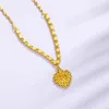 Anhänger Halsketten Einfache Vintage Herz Vergoldet 24K Gold Edelstahl Schmuck Female283j