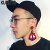 kuguys red 립 보트 드롭 이어링 여자를위한 kuguys womans mans hiphop rock dangle earring pendientes brincos 패션 아크릴 보석류 custom201r