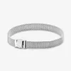 Véritable 100% 925 Sterling Silver Reflexions Mesh Bracelet Fit Authentique Charme Européen Pour Les Femmes De Mariage De Mode Fiançailles2692