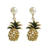 Dangle Chandelier Pearl-Studded Yellow Pineapple Earrings Female Dress Ball Wild Drop Delivery Jewelry Dhgarden Dh79I