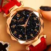 Orologi da donna di moda 2021 Vendita Star Sky quadrante orologio di lusso in oro rosa braccialetto da donna da polso al quarzo orologi da polso di goccia3249