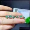 Cluster Rings Fashion Sier Emerald Ring MX4MM Natural Si Grade 925 Sterling Jewelry Drop Delivery DHV1J