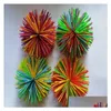 Giocattolo di decompressione Sile Koosh Ball Sensoriale Fidget Toys Gomma elastica Pom Palline di pasta Arcobaleno Dna Relief Popper Autismo Adhd Active F Dhgzx