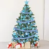 94ピースクリスマスツリーボール装飾を含むクリスマスツリーの装飾セットクリスマスキラキラポインセチアフラワーデコレーション
