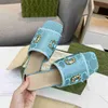 Designer Slippers Dames Jacquard Geborduurde Stof Schapenvacht Slippers Slippers Zwart Veelkleurig Borduurmuiltjes Thuis Casual Sandalen Leer Platte Slippers Maat 35-42