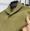 Men's Sweaters 2023 Autumn/Winter Personalized Jacquard Sweater Korean Simple Style Shawl Collar Pullover Fashion Thickened Warm Top