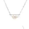 Colliers pendentif vente sans logo Dogeared Bijoux de mode Demoiselle d'honneur Imitation Perle Plaqué Sier Chocker pour femmes Gril Gif2413272 Dr Dhq5V