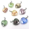 Pendentif Colliers 50pcs 20mm Coloré Glaze Coeur Multicolore Verre Charmes Collier Boucles D'oreilles Bijoux Fabrication Accessoire