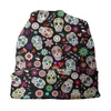 Berets Day Of The Dead Sugar Skull Bonnet Hat Casual Outdoor Skullies Beanies For Men Women Knitting Hats Spring Head Wrap Caps