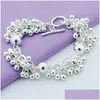 Bracelets de charme Sier raisins plus de perles bijoux pour la mode femmes cadeau de fiançailles livraison directe Dh3Gy