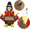 Thanksgiving Inflatable Turkey Outdoor Decorations, 5FT Blow Up LED Lighted Turkey with Pilgrim Hat
