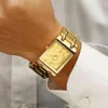 Relogio Masculino Wwoor Gold Watch Men Square Mens Watch