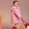 Casaco para baixo 2023 jaquetas de inverno das crianças para meninas menino moda quente à prova de vento longo 5-15years crianças engrossar clotihing